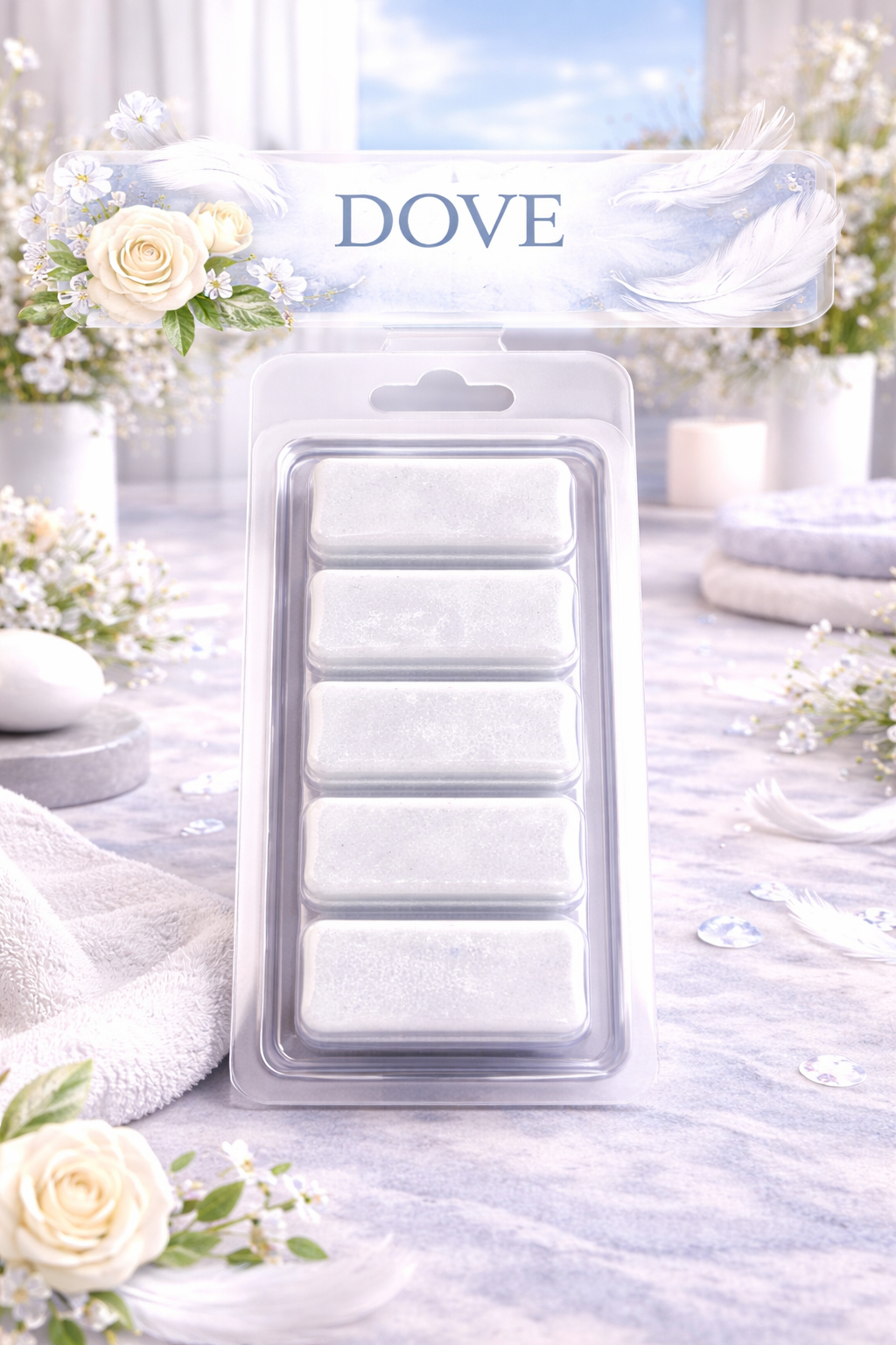 Dove Wax Melts – Strong Scented 5 Cell Snap Bar | Clean Powdery Fresh Fragrance UK