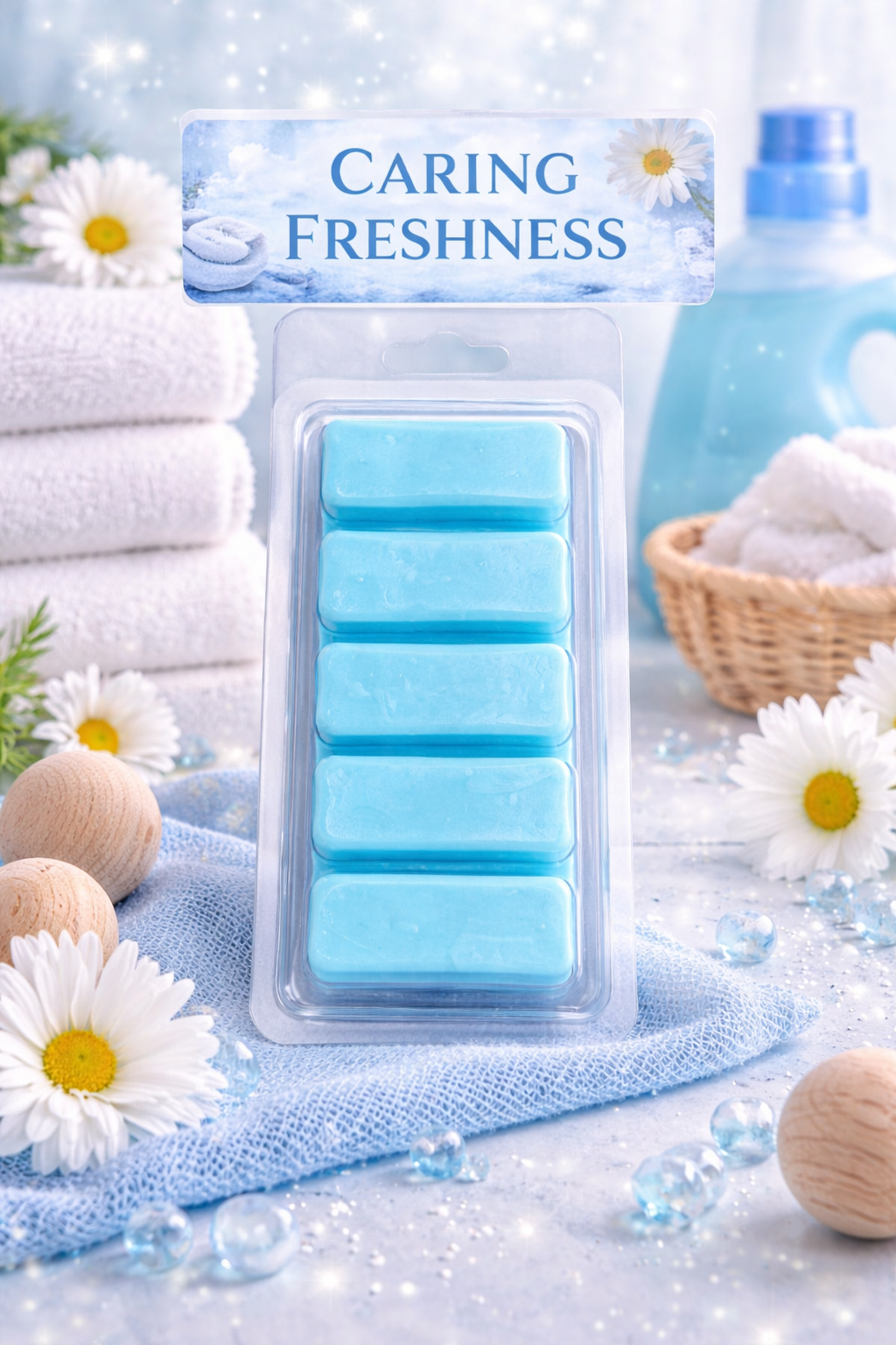 Caring Freshness Wax Melts – Strong Scented 5 Cell Snap Bar | Fresh Laundry Home Fragrance UK