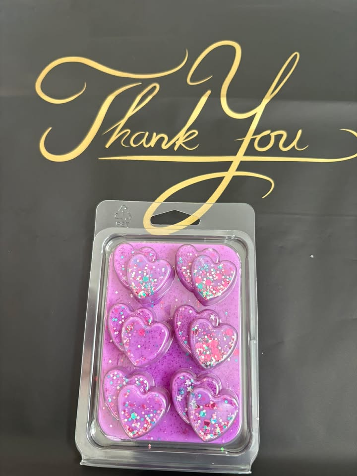 Unicorn Farts Wax Melts – Strong Scented 6 Double Heart Clamshell | Sweet Fruity Candy Home Fragrance UK