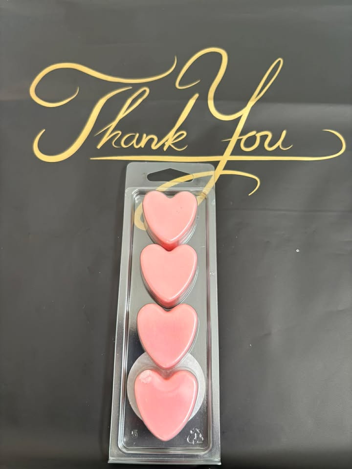 Pink Vanilla & Coco Blossom Wax Melts – Strong Scented 4 Heart Clamshell | Sweet Floral Home Fragrance UK