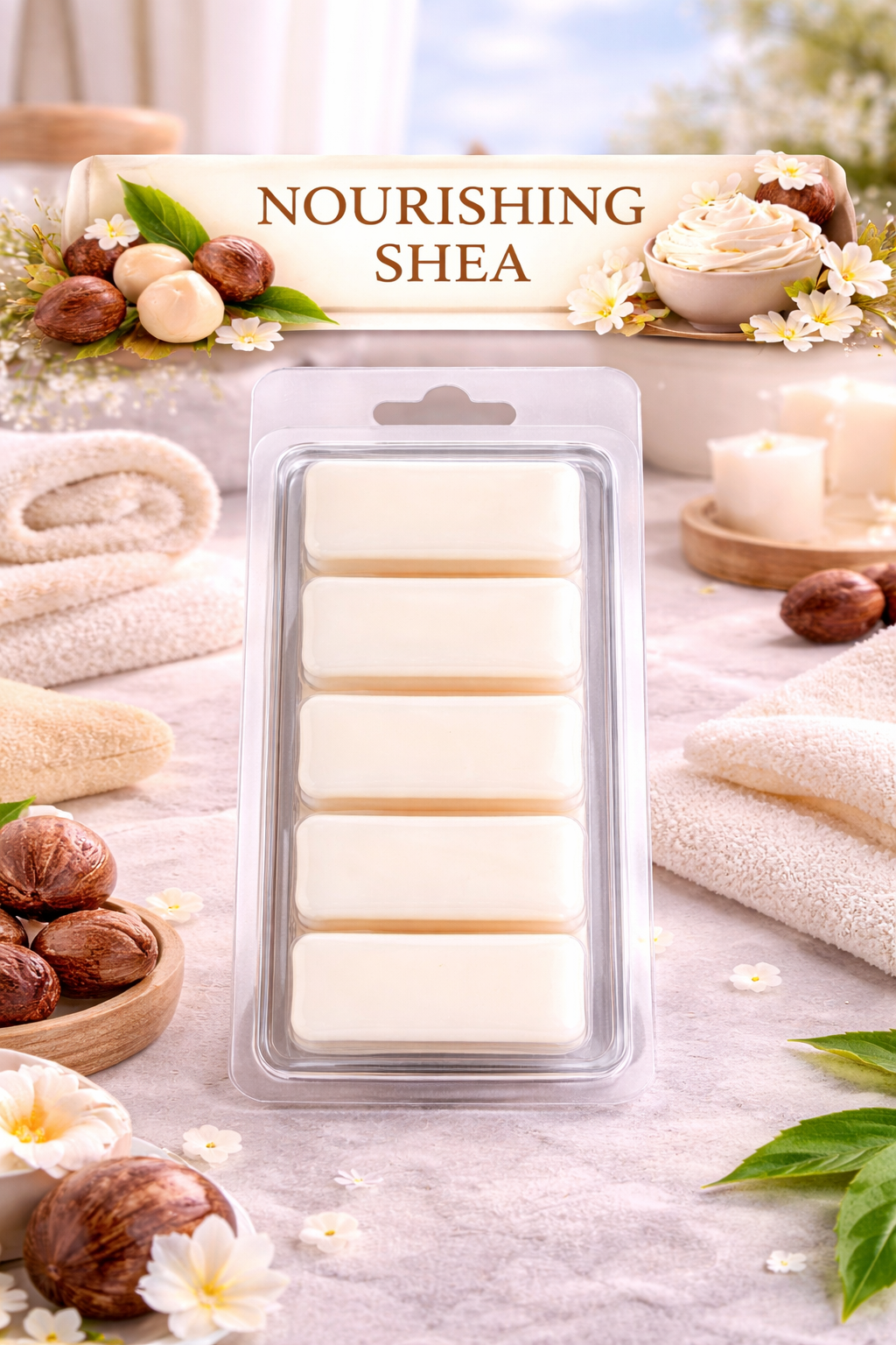 Nourishing Shea Wax Melts – Strong Scented 5 Cell Snap Bar | Creamy Clean Spa Fragrance UK