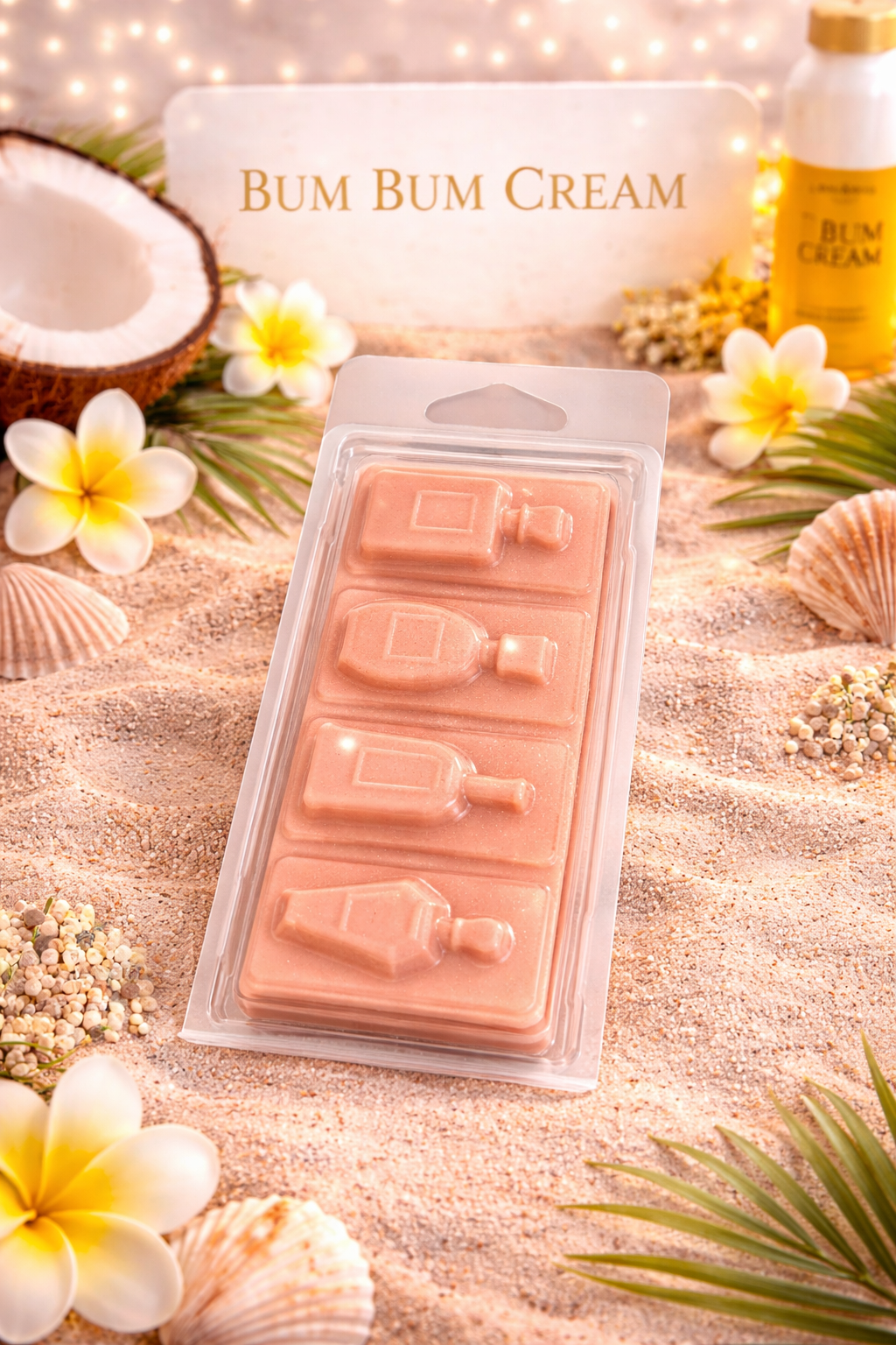 Bum Bum Cream Wax Melts – Strong Scented Perfume Style Clamshell | Tropical Sweet Home Fragrance UK