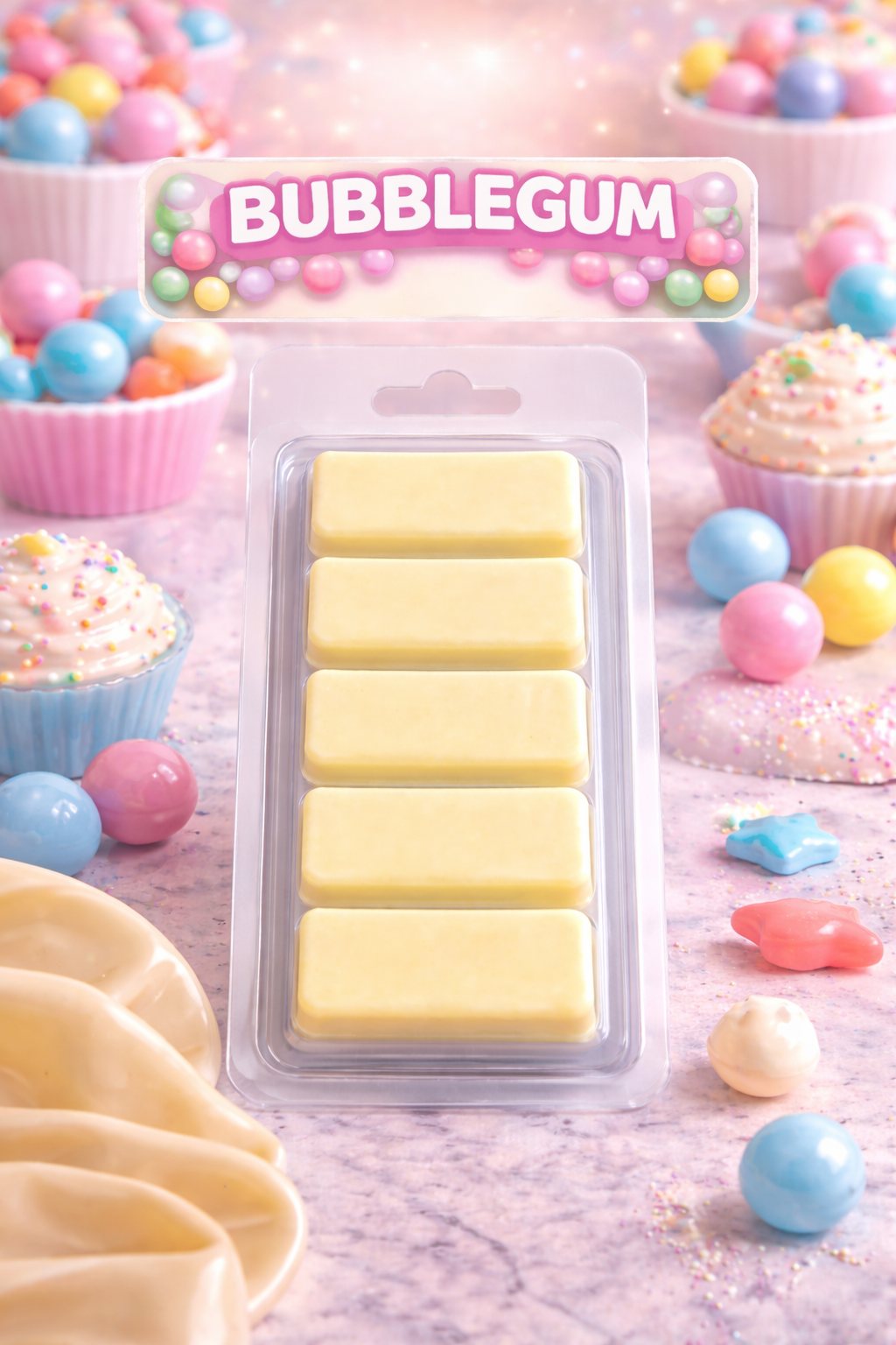 Bubblegum Wax Melts – Strong Scented 5 Cell Snap Bar | Sweet Candy Home Fragrance UK