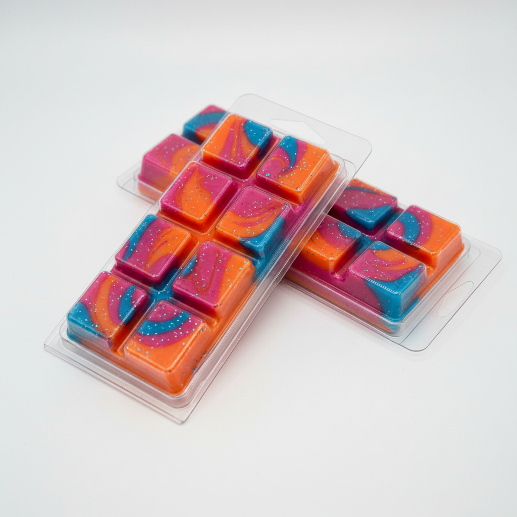 Colorful swirled wax melts