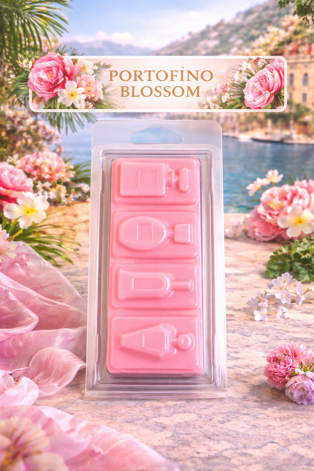 Portofino Blossom Wax Melts – Strong Scented Perfume Style Clamshell | Fresh Floral Home Fragrance UK