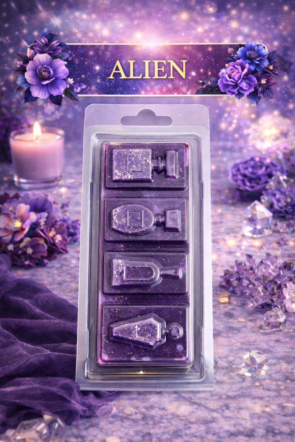 Alien Wax Melts – Strong Scented Perfume Style Clamshell | Bold Floral Musk Home Fragrance UK