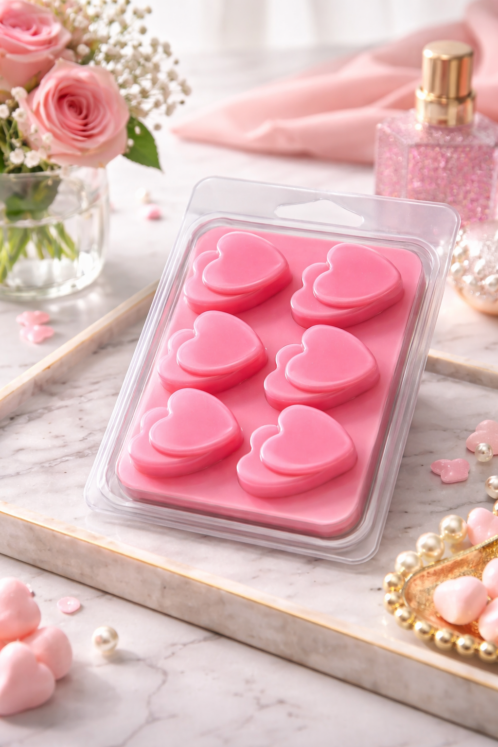 Cherry Wax Melts – Strong Scented Double Heart Clamshell | Sweet Fruity Home Fragrance UK