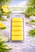 Citronella & Green Tea Wax Melts – Strong Scented 5 Cell Snap Bar | Fresh Citrus Herbal Fragrance UK